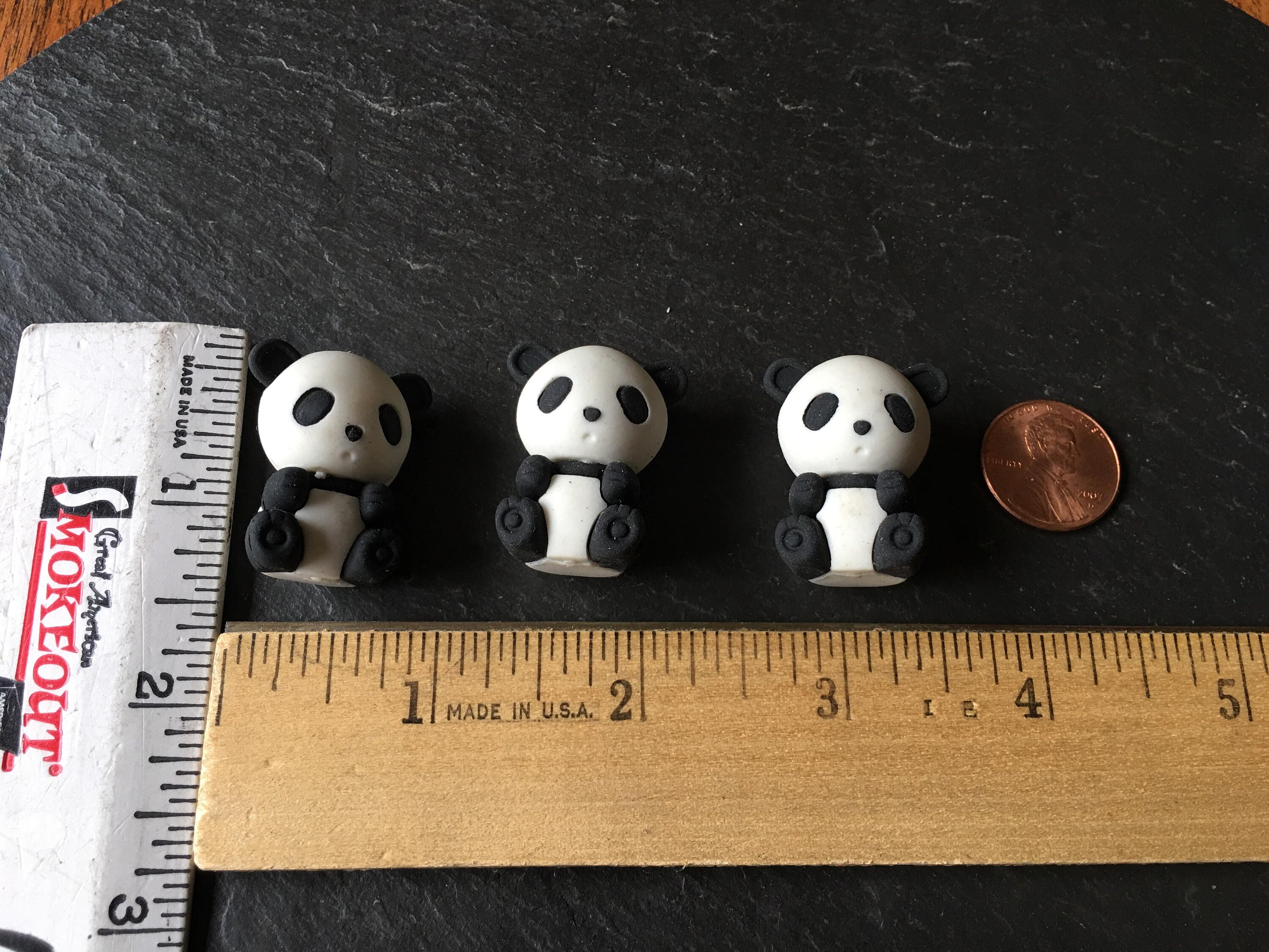 3 Panda puzzle animal erasers kawaii cute eraser figurines Etsy