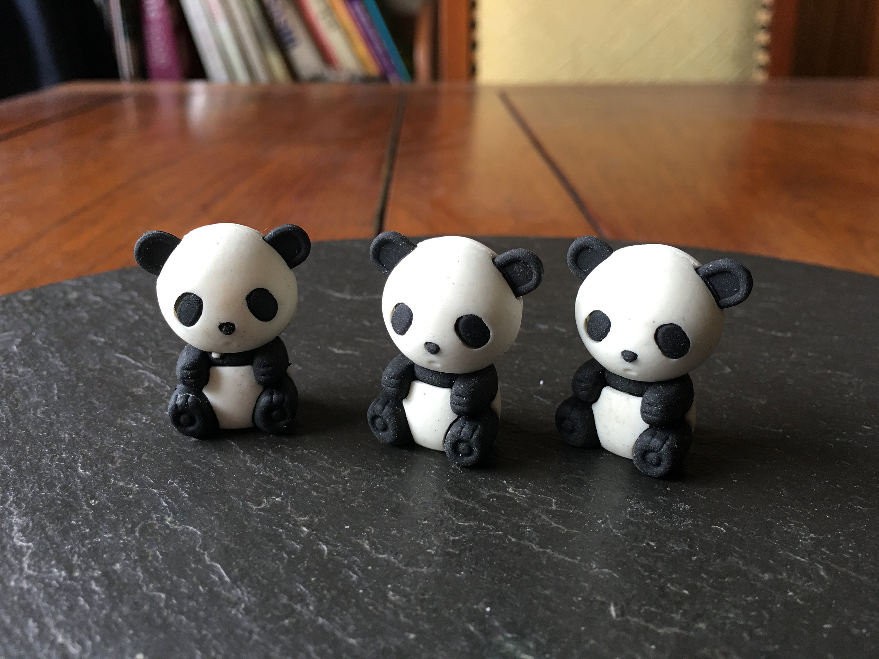 3 Panda puzzle animal erasers kawaii cute eraser figurines Etsy