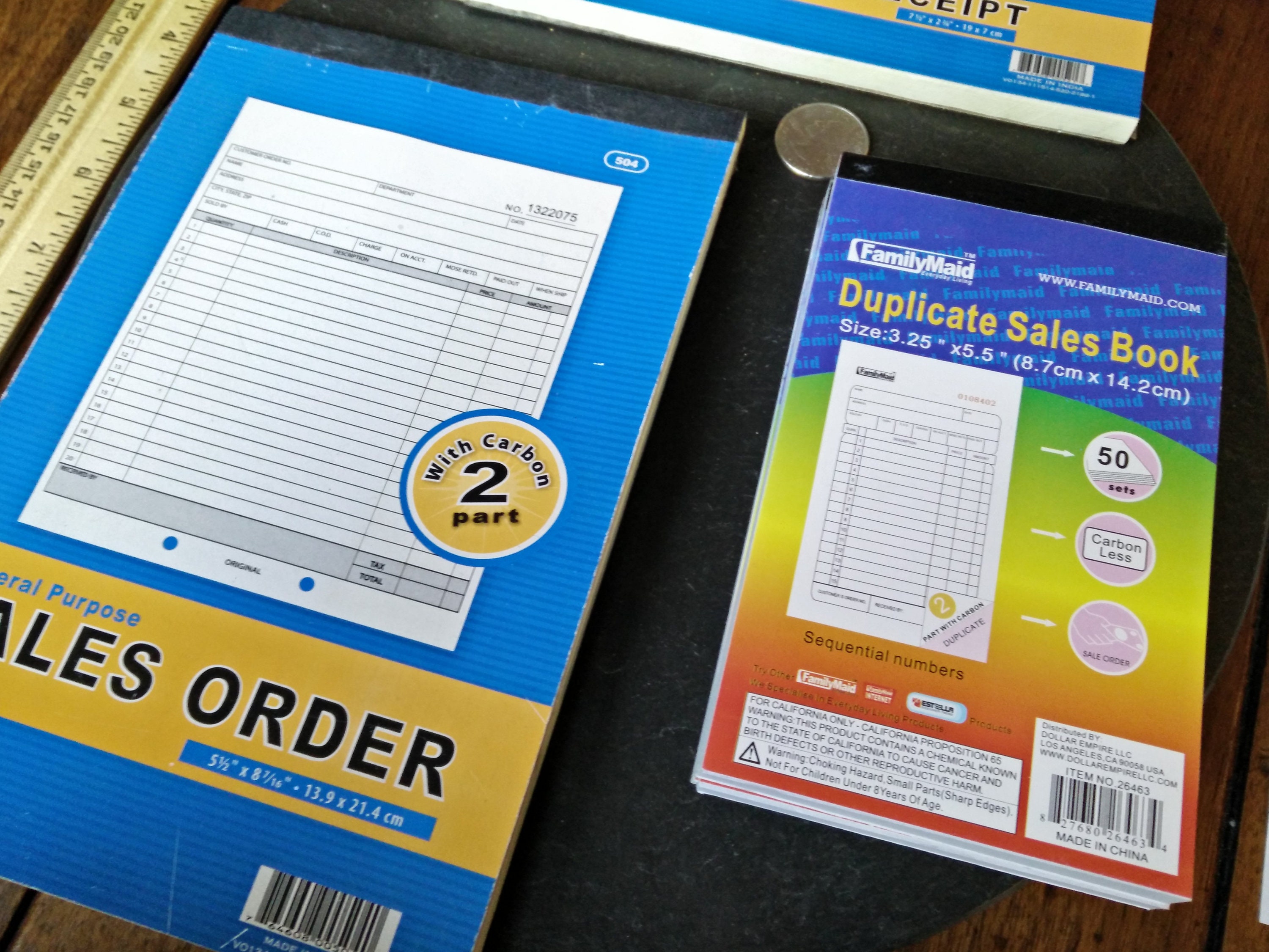 1 receipt book duplicate carbon or carbon less sale copy order Etsy
