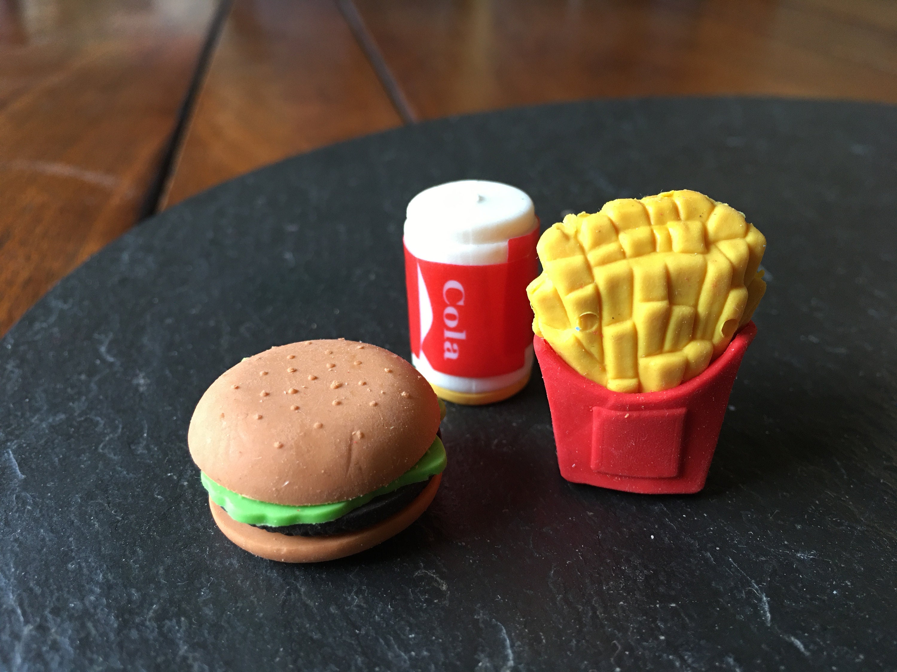 3 Puzzle Erasers Fast Food Junkie Or Vegan Kawaii Cute Soda Etsy
