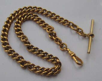 Edwardian gilt metal pocket watch chain