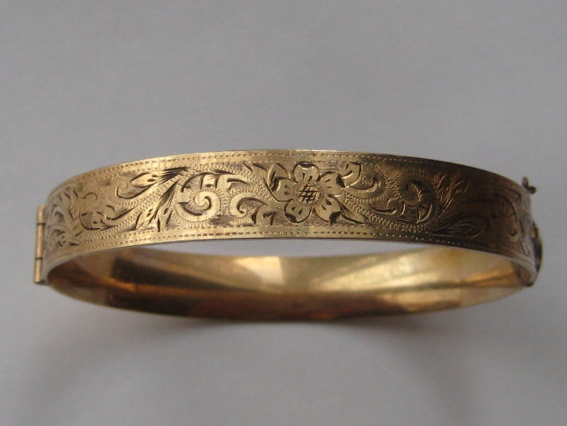 H. G. & S. 9ct Gold Metal Core Hinged Bangle Etsy UK