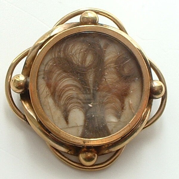 Victorian tree of life hair work mourning brooch