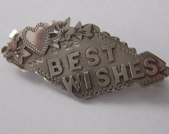 素敵なH/Mのシルバー「ベストウィッシュ」ブローチ - Etsy 日本