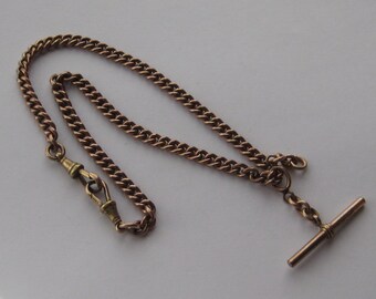 Edwardian pocket watch t bar chain necklace