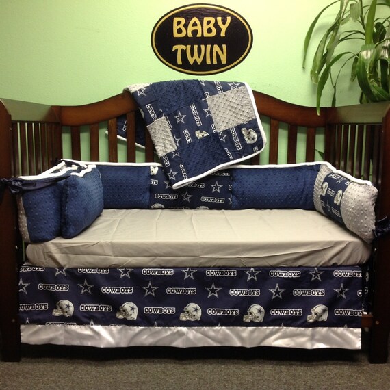 Crib Set 4pc Nursery Bedding Dallas Cowboys Silver Navy Etsy