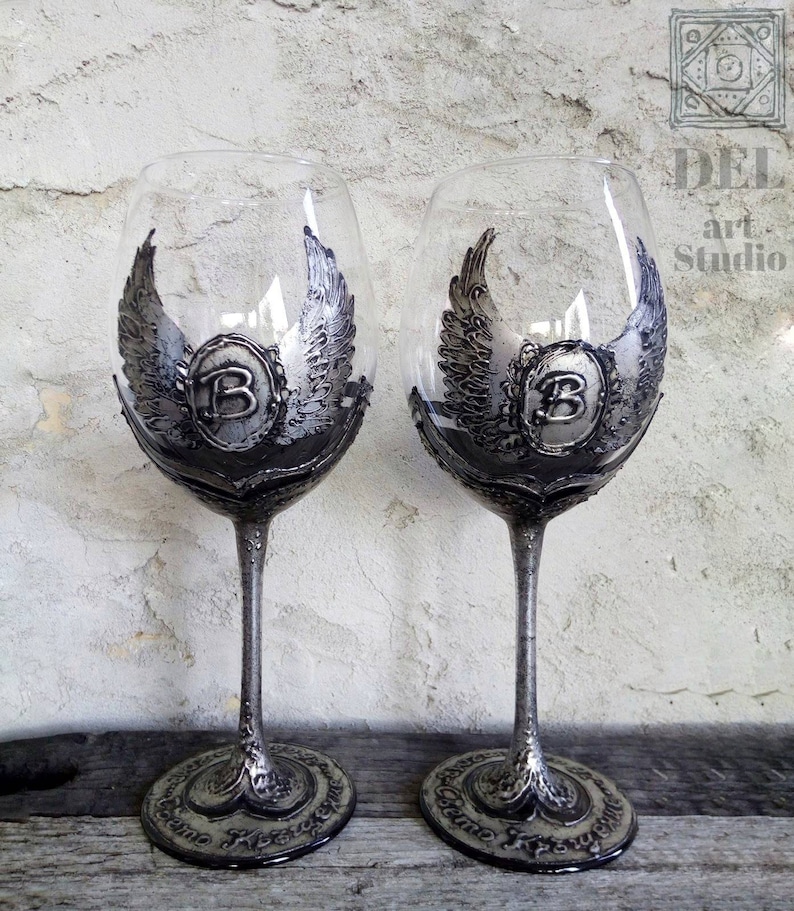 Silver Wine Glasses 25th Anniversary Wedding Gift Silver Etsy