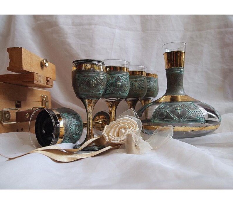 Wine Decanter With Cross Hand Painted Personalized Decanter Etsy