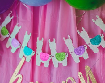 Llama Banner – Llama Birthday Theme Party – Cactus Llama Birthday Banner – Llama Décor – Llama Party Decor