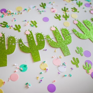 Cactus with Flowers Banner – Cactus Birthday Theme Party – Cactus Llama Birthday Banner – Cactus Décor – Cactus Party Decor