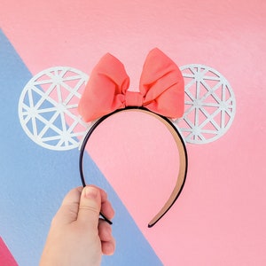 Epcot Mouse Ears, Minnie Ears, Disney Headband, Spaceship Earth Mouse Ears