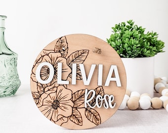 Custom Name Sign, Kids Room Decor, Wooden Name Sign, Nursery Door Hanger