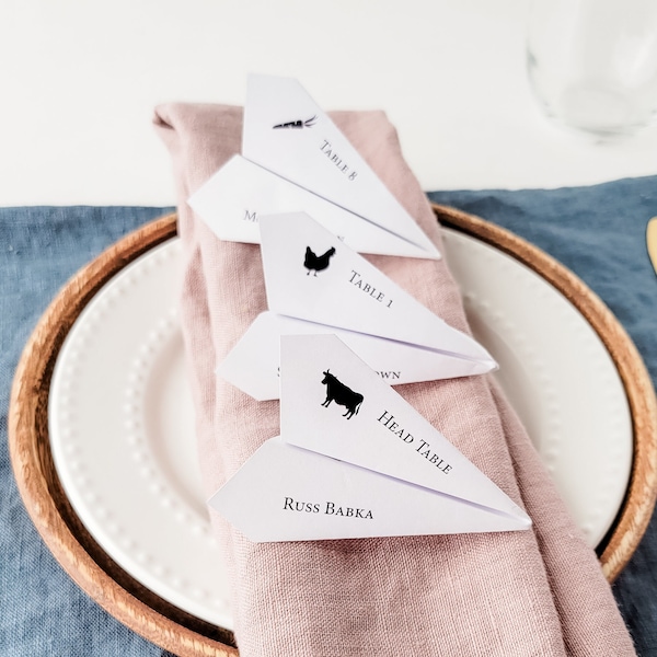 Airplane Seating Cards - DIY Digitial Download - I design You Print - Travel Theme Wedding - Adventure Destination Theme Décor