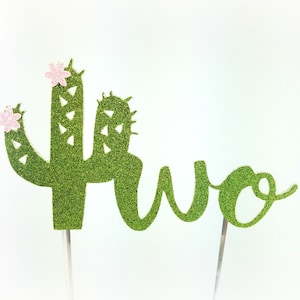 Cactus Cake Topper, Cactus birthday cake toppers, flower, Second two 2 Birthday cake, Smash Cake, birthday decorations, taco twosday