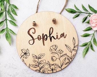 Custom Name Sign, Kids Room Decor, Wooden Name Sign, Nursery Door Hanger