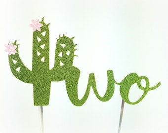 Cactus Cake Topper, Cactus birthday cake toppers, flower, Second two 2 Birthday cake, Smash Cake, birthday decorations, taco twosday