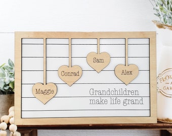 Grandchildren Make Life Grand, Gift for Grandmother, Mother's Day Gift, Christmas Gift for Grandparents