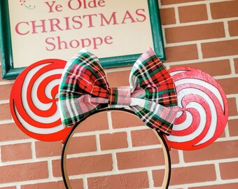 Very Merry Christmas Ears, Peppermint Ears, Minnie Ears, Disney Headband, Christmas Headband