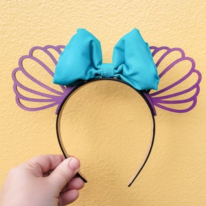 Little Mermaid Mouse Ears, Minnie Ears, Disney Headband, Seashell Mouse Ears, Ariel Mouse Ears