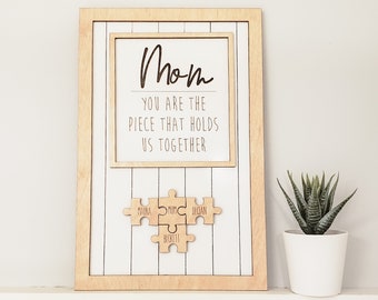 Personalized Mother's Day Puzzle Sign, Mothers Day Gift, Puzzle Mom Sign