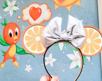 Orange Sunshine Ears, Minnie Ears, Disney Headband, Orange Bird Headband