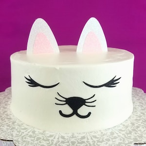 Kitty Cat Cake Topper, birthday cake toppers, Birthday cake, Smash Cake, birthday decorations, Cat Face Cake image 1