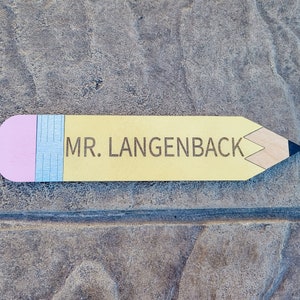 Custom Name Sign, Teacher Gift, Teacher Pencil Sign, Classroom Sign, Wooden Name Sign, Classroom Wall Art