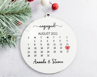 Personalized Engagement Ornament, Our First Christmas, Custom Ornament, Ornament for Her, Personalized Christmas Ornament