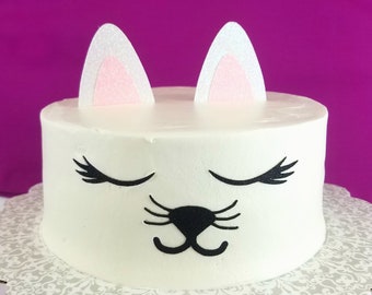 Kitty Cat Cake Topper, birthday cake toppers, Birthday cake, Smash Cake, birthday decorations, Cat Face Cake