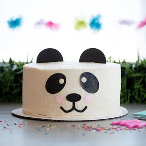 Panda Bear Topper – Panda Theme Party – Panda Birthday Party – Glitter Party Décor – Panda Birthday Décor – Panda Party Decor
