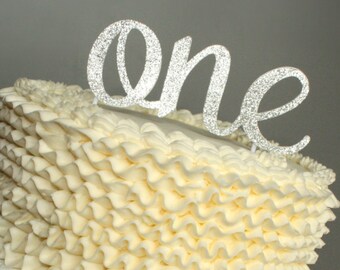 Cake Topper, birthday cake toppers, First 1st Birthday cake topper, Smash Cake, Silver cake topper, one cake topper, cake decorations