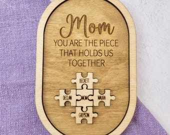 Mother's Day Puzzle Shelf Sitter, Personalized Mothers Day Gift, Custom Gift for Mom