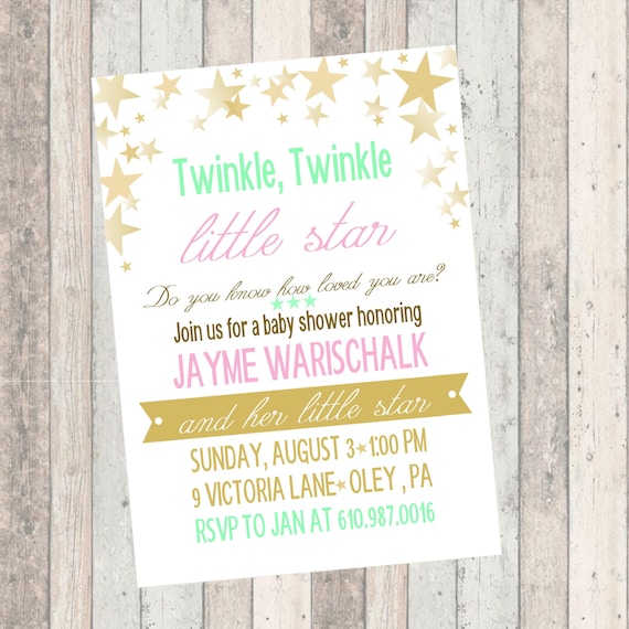 twinkle twinkle little star baby shower invitations etsy