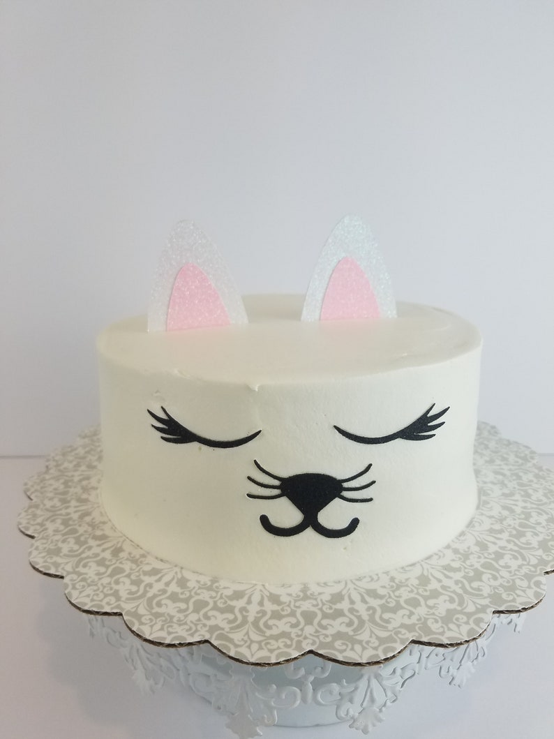 Kitty Cat Cake Topper, birthday cake toppers, Birthday cake, Smash Cake, birthday decorations, Cat Face Cake image 2