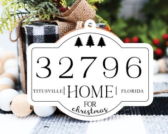 Home for the Holidays, Zip Code, New Home Ornament, 2021 Ornament, Christmas Ornament, Secret Santa Gift, Ornament Exchange