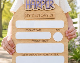 Personalisiertes Schulschild, austauschbares Schild, Schulanfang Fotorequisite