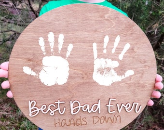 Father's Day Hands Down Sign, Gift for Mom, Fathers Day Gift