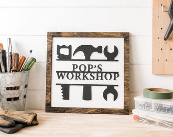Father's Day Workshop Sign, Gift for Dad, Fathers Day Gift