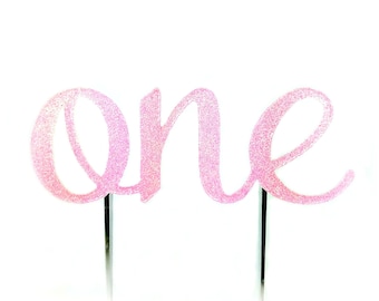 Light Pink One Cake Topper, birthday cake toppers, First Birthday cake topper, Smash Cake, one cake topper, birthday cake decorations