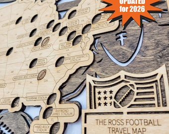 Football Stadium Map, NFL Stadium Map, Travel Home Decor, Football Gifts, Gift for Him, Gift for Dad, Football Gift