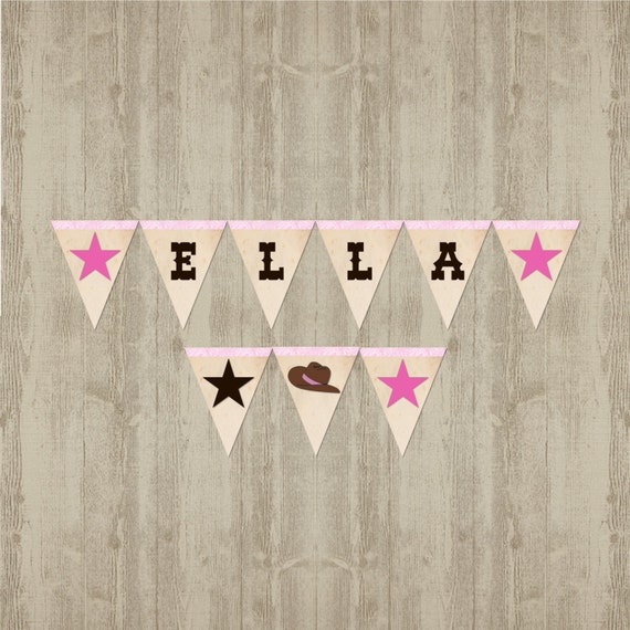 Cowgirl Baby Shower Name Banner Etsy