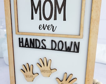 Mother's Day Sign, Gift for Mom, Mother's Day Gift, Handprint Sign
