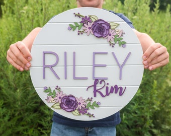 Custom Name Sign, Kids Room Decor, Wooden Name Sign, Nursery Wall Art