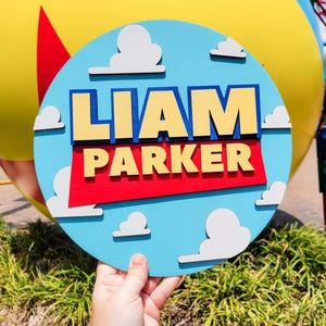 Toy Story Name Sign | Personalized Baby Nursery Door Sign | Custom Wall Decor for Andy&#39;s Room