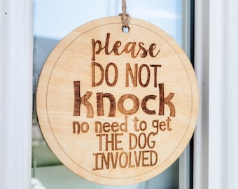 Do Not Ring Doorbell, Wood Sign, Do Not Knock, Housewarming Gift, Baby Shower Gift, No Soliciting