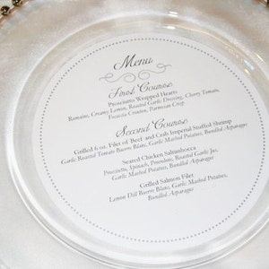 Circle Menu - Wedding - Charger - 100