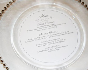 Circle Menu - Wedding - Charger - 100