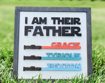 Father's Day Gift, Lightsaber Sign, Fathers Day Present, Nerdy Dad Gift, I am your Father Sign