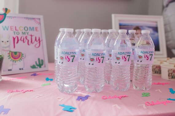 Llama Cactus Party Water Bottle Labels - Llama Theme Party – A Whole Lama Fun – Llama Party Decor - Digital or Print Il_570xn