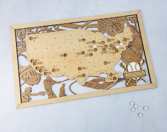 125th ANNIVERSARY　USA BASEBALL MAP パズル 125th ANNIVERSARY USA BASEBALL MAP パズル MLB USA Baseball Map 500